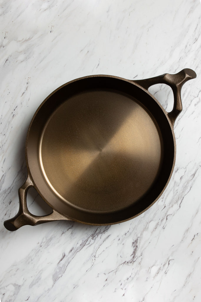 Ergonomic 12 Inch Cast Iron Braising Pan with Double Handles