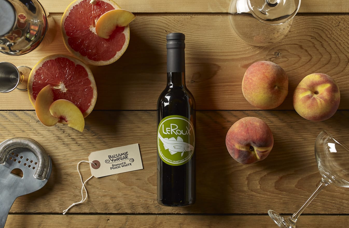 LeRoux Summer Peach White Balsamic Italian Vinegar for Gourmet Cooking